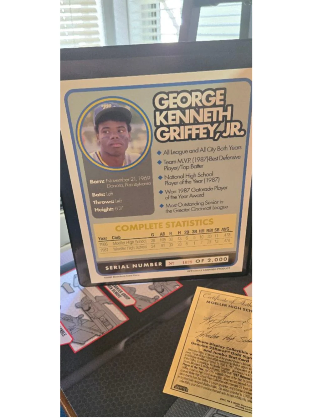 Bleachers Ken Griffey Jr. Moeller High School Trading Card Black Gold One S